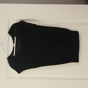 Black Short-Sleeve Knit Top